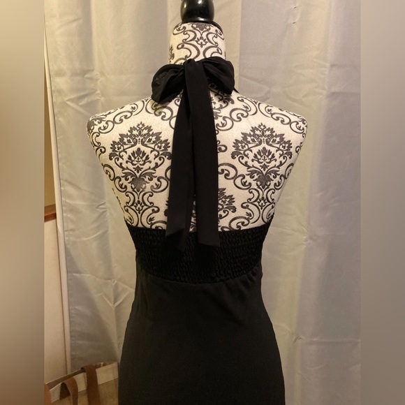 ESPRIT Lined Black Chifon Halter Dress 8 (Small) - Picture 9 of 15